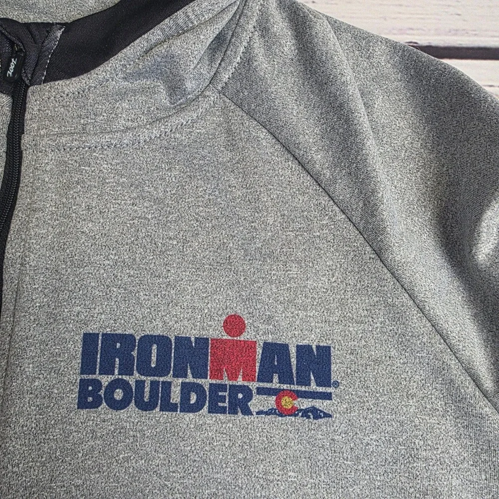 Zoot Ironman Boulder Full Zip Hoodie Womens Large Gray Black Colorado Athletic L